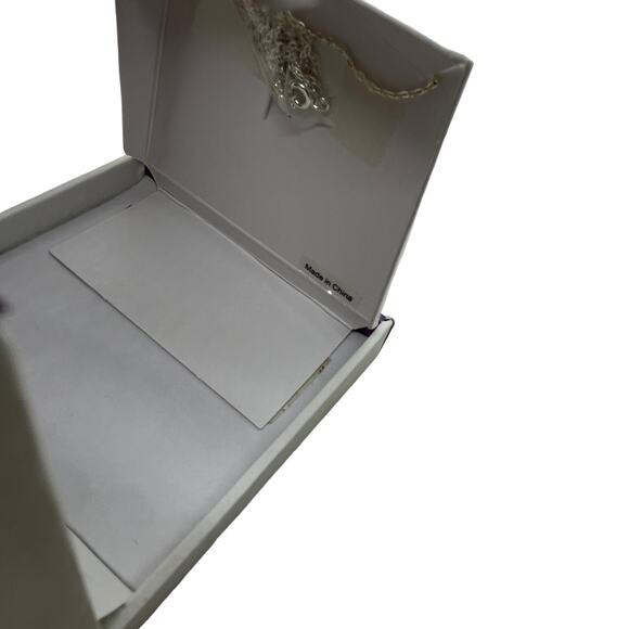 Snowflake Necklace Marked Silver Plated In Box Untested Women's Sparkling Winter - Picture 4 of 14